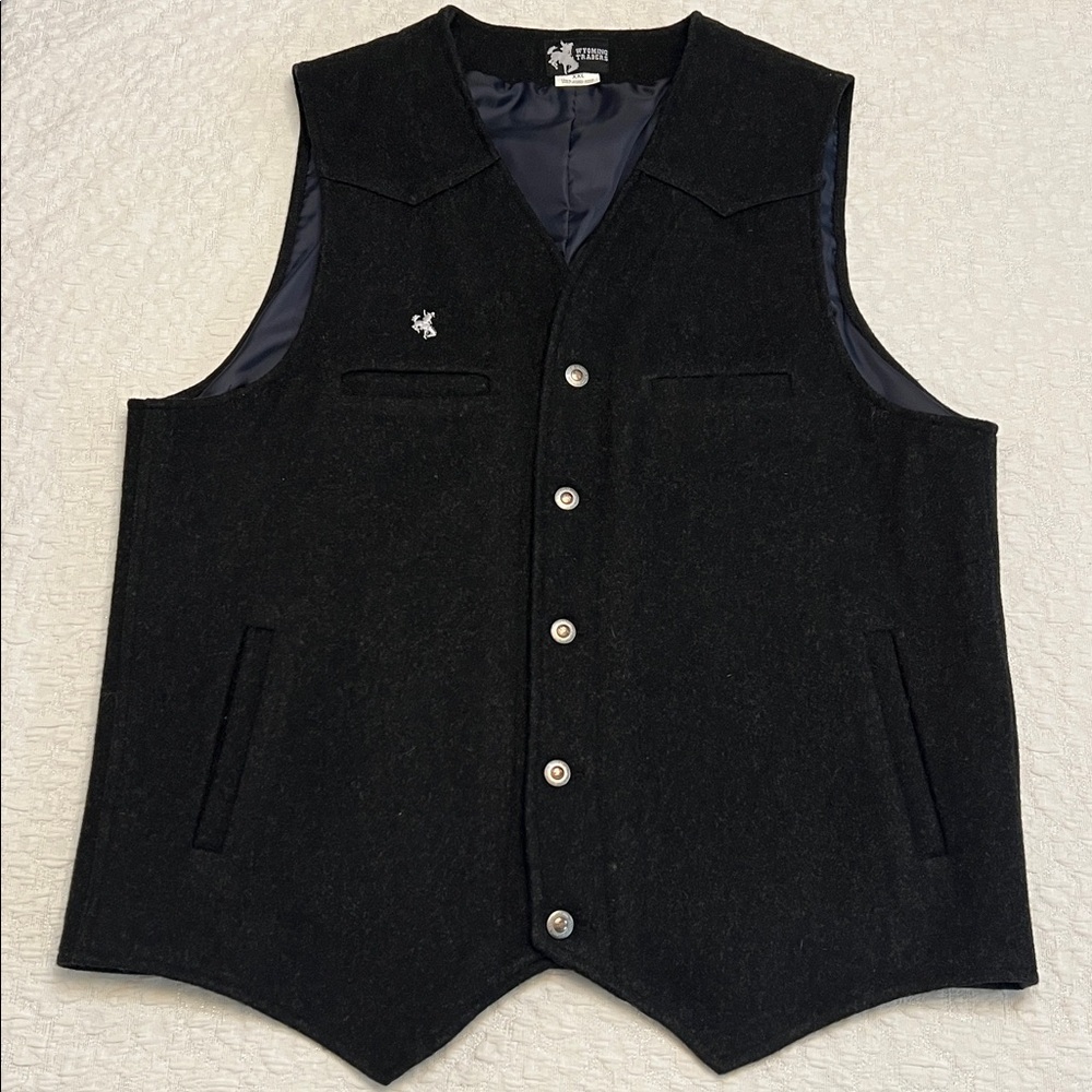 WYOMING TRADERS WOOL VEST HORSE BUTTON CLOSURE SIZE XXL